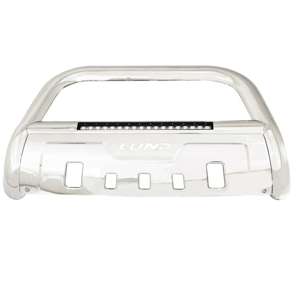 Lund By Realtruck 47021215 Polished Stainless Steel Bull Bar With Integrated 20" Led Light Bar Compatible with 2017-2018 Ford F-250, F-350, F-450, F-550