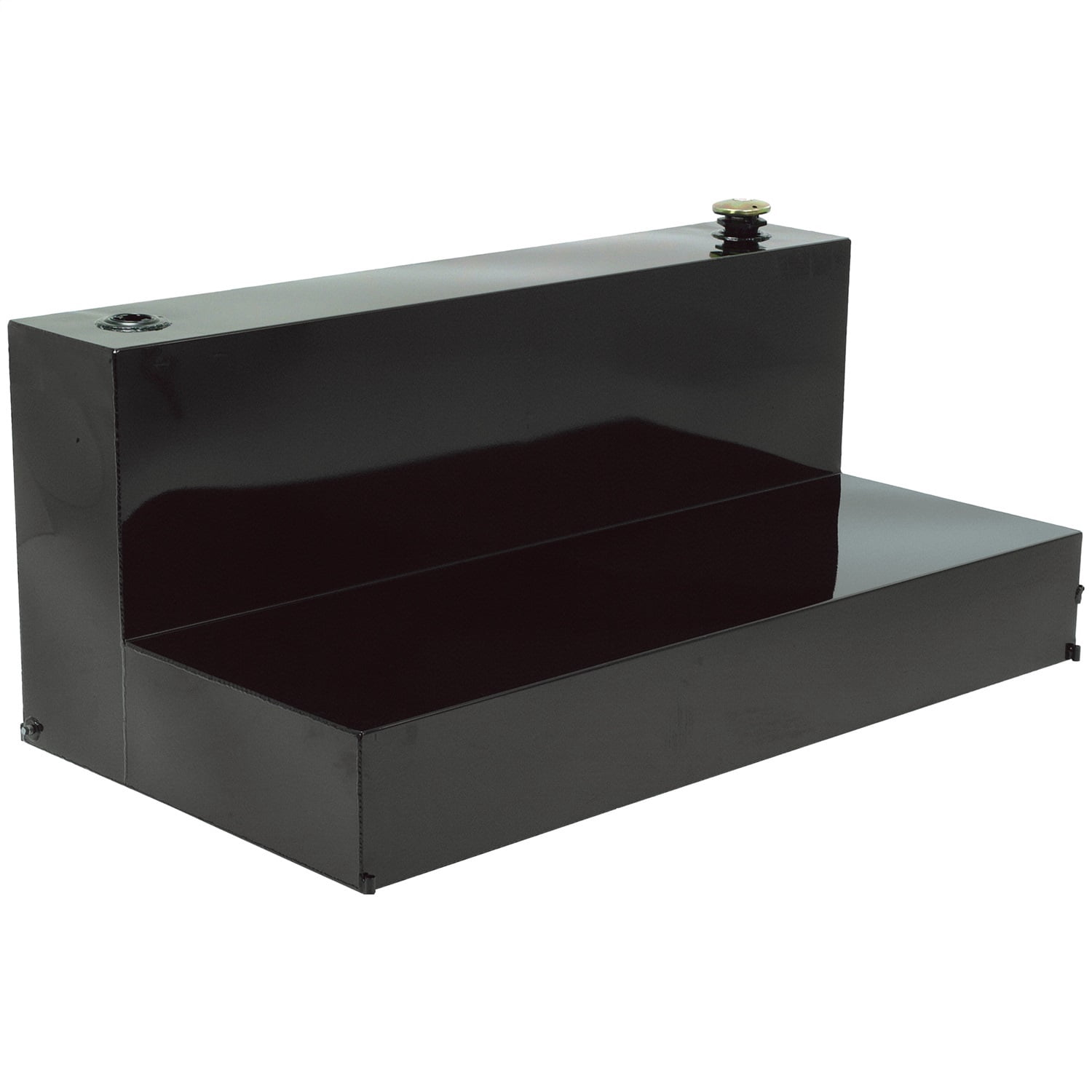 Lund 76590 Black 14-Gauge Steel L-Shaped Liquid Tank with 56" Storage Box Combo - 90 Gallon Capacity