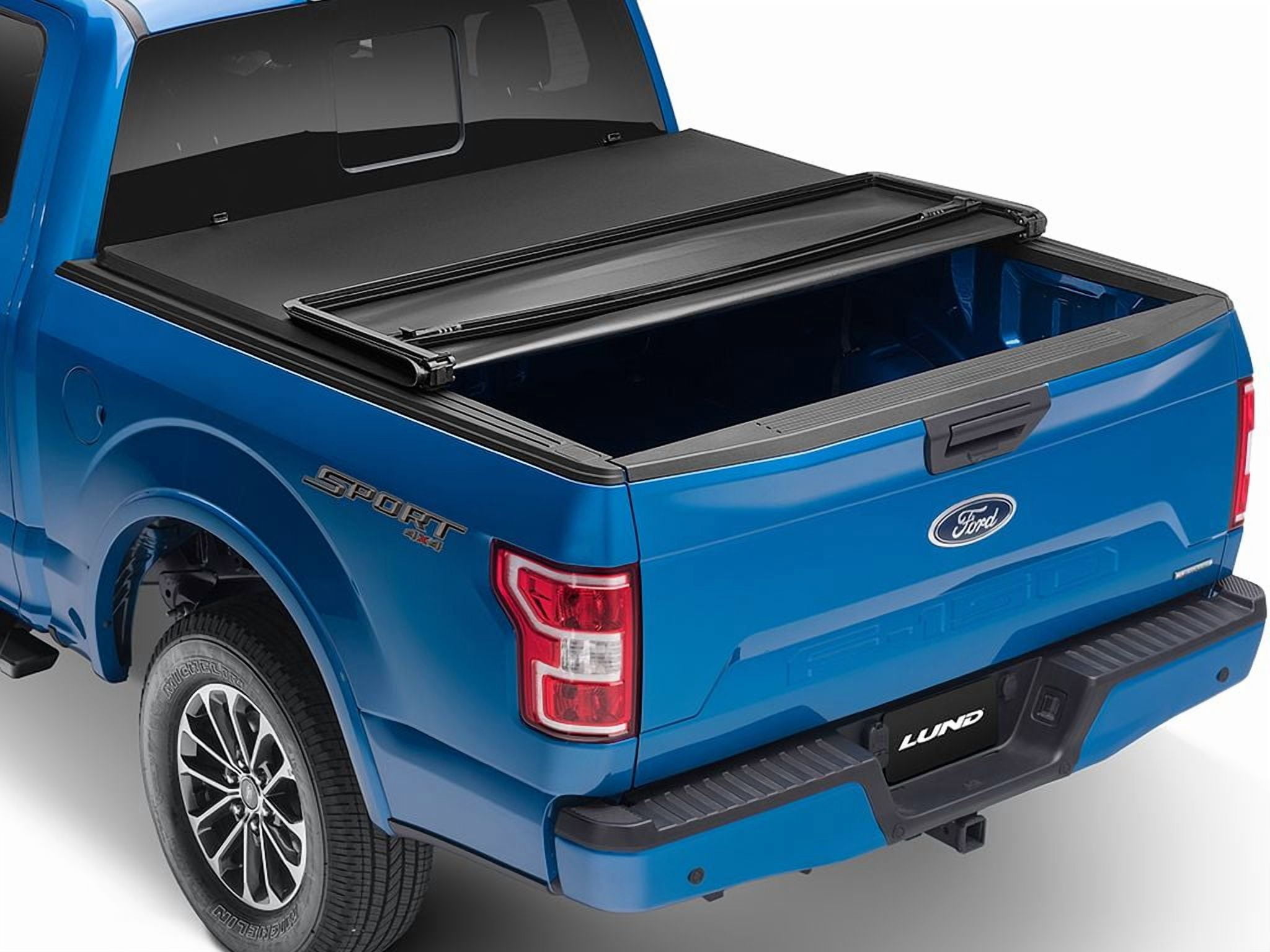 Lund 950172 Genesis Tri-Fold Tonneau; Black Leather Look; Without Cargo ...