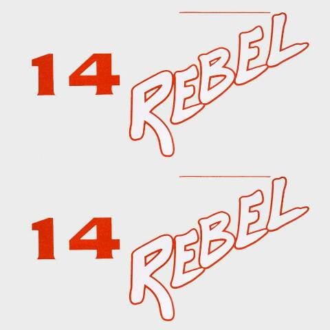 Lund Boat Model Decals | 14 Rebel White/Red Stickers (Pair)