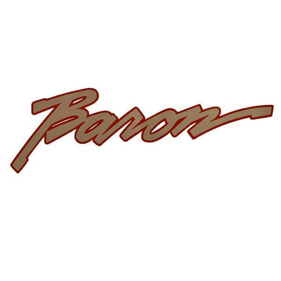 Lund Boat Decal 1988114 | Baron Logo Pewter Red Sticker