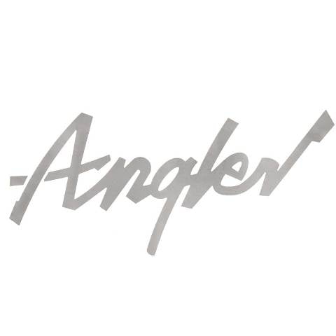 Lund Boat Decal 573746 | Angler 15 1/2 x 6 3/4 Inch Metallic Pewter