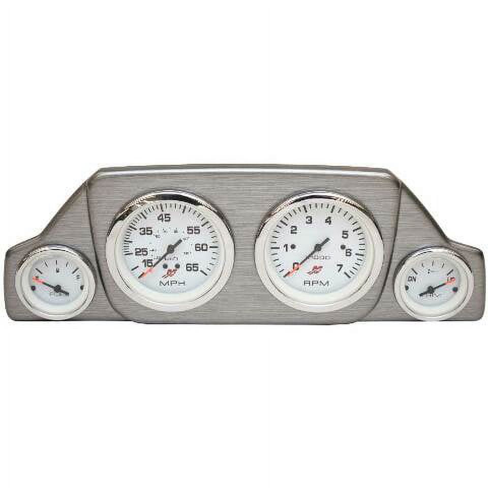 Lund Boat Gauge Dash Panel 2329773 Glossy Silver 14 1/2 x 5 Inch