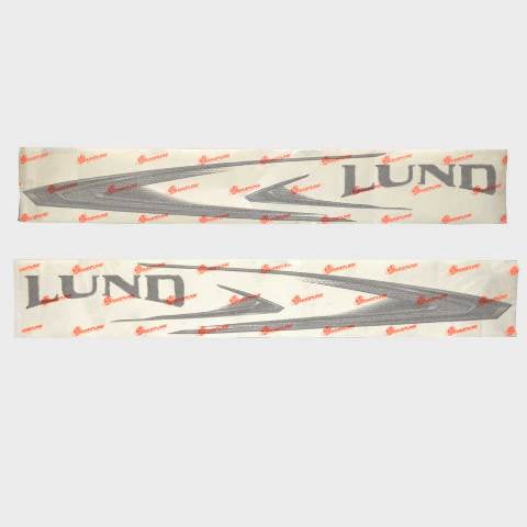 Lund Boat Graphic Decals 2338900 | Metallic Silver Black (Set of 2)