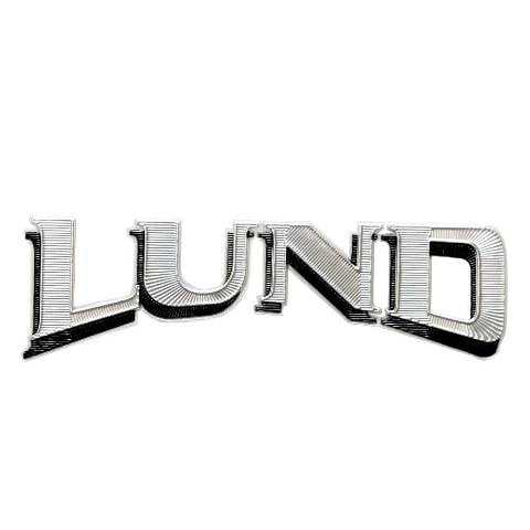 Lund Boat Iron-On Emblem Applique 2024559 | 3 1/2 x 1 Inch Silver