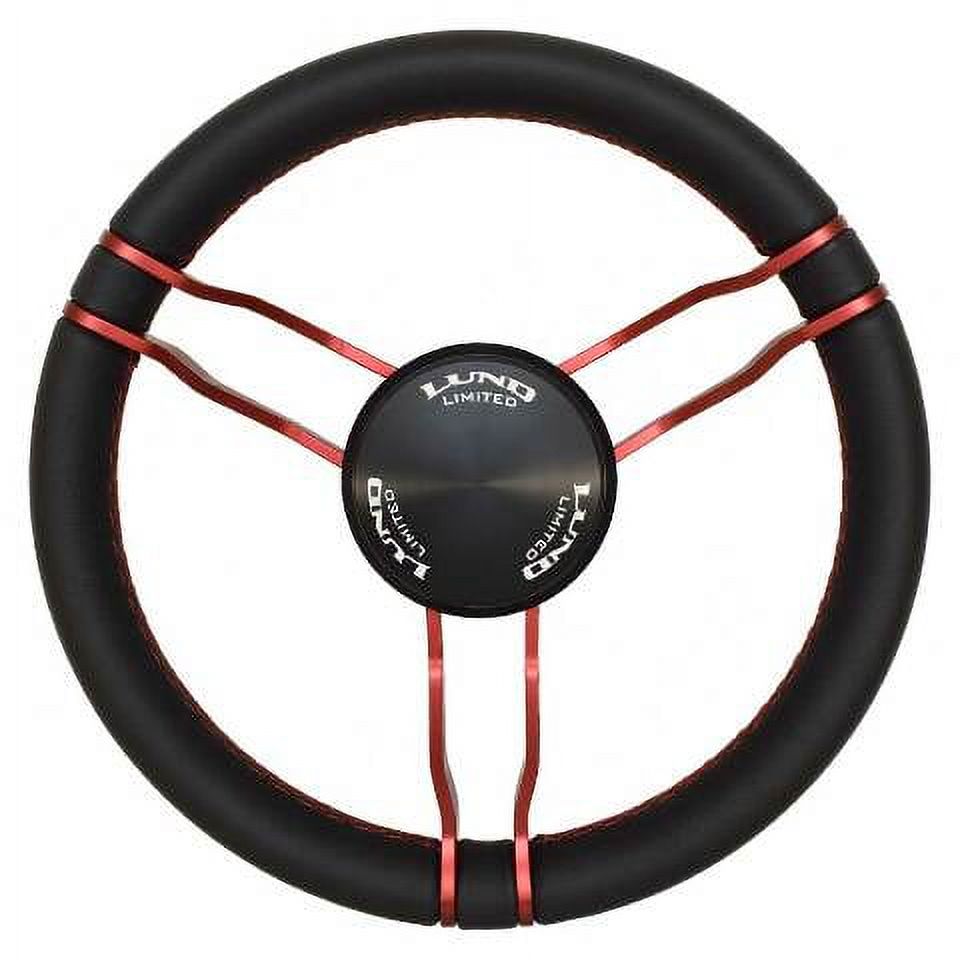 Lund Boat Steering Wheel 2338014 Gussi Italia 13 3/4 Inch Black Red