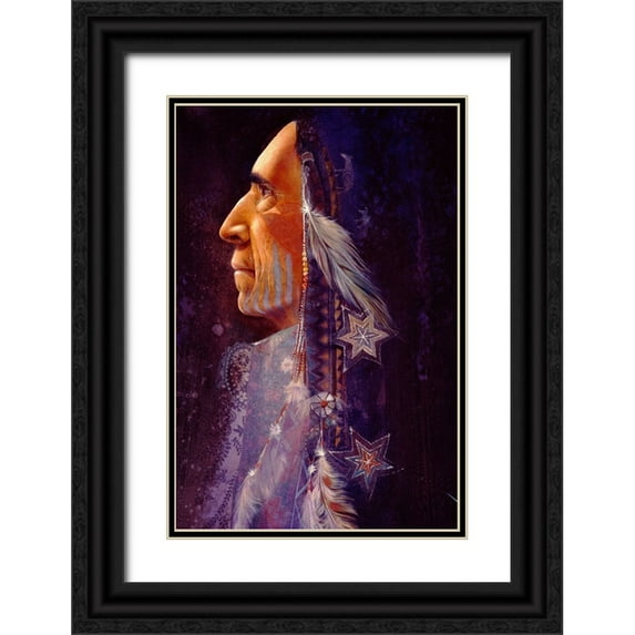 Lund, Denton 11x14 Black Ornate Wood Framed with Double Matting Museum Art Print Titled - The Shaman