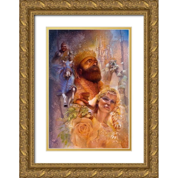 Lund, Denton 13x18 Gold Ornate Wood Framed with Double Matting Museum Art Print Titled - The Royal Games
