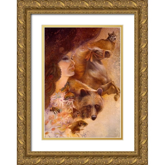 Lund, Denton 18x24 Gold Ornate Wood Framed with Double Matting Museum Art Print Titled - All Creature Great And Small