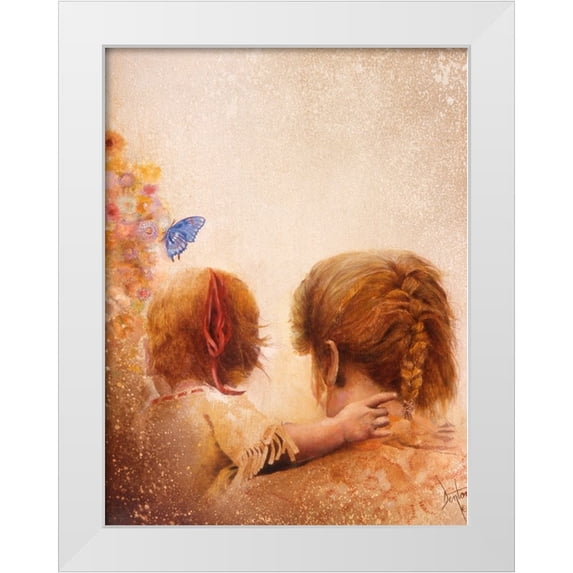 Lund, Denton 19x24 White Modern Wood Framed Museum Art Print Titled - The Blue Butterfly