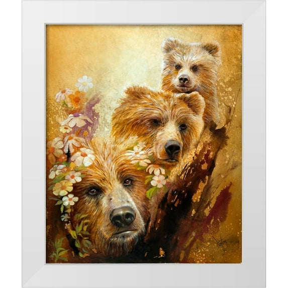 Lund, Denton 20x24 White Modern Wood Framed Museum Art Print Titled - The Three Bears