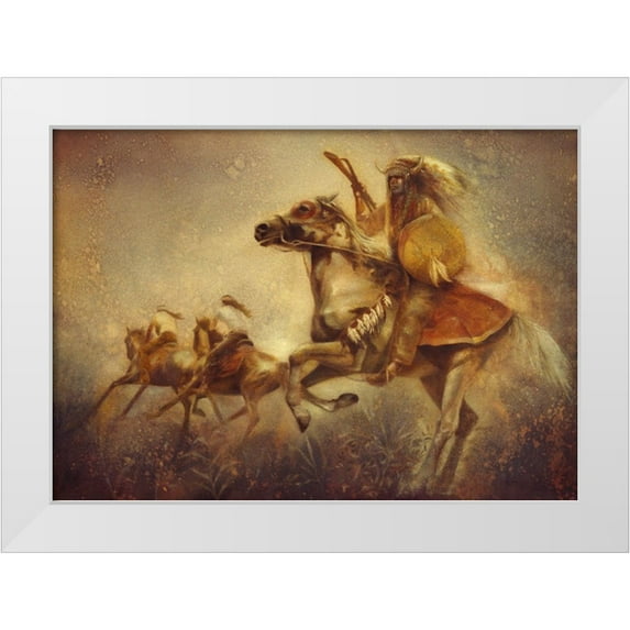 Lund, Denton 32x24 White Modern Wood Framed Museum Art Print Titled - War Party
