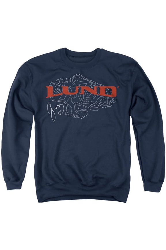 Lund Fish Finder Logo Unisex Adult Crewneck Sweatshirt, Navy, Small