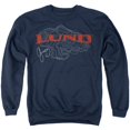 thumbnail image 1 of Lund Fish Finder Logo Unisex Adult Crewneck Sweatshirt, Navy, X-Large, 1 of 4