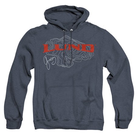 Lund Fish Finder Logo Unisex Adult Pull-Over Heather Hoodie, Navy Heather, 2X-Large