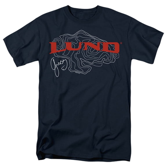Lund Fish Finder Logo Unisex Adult T Shirt, Navy, 2X-Large
