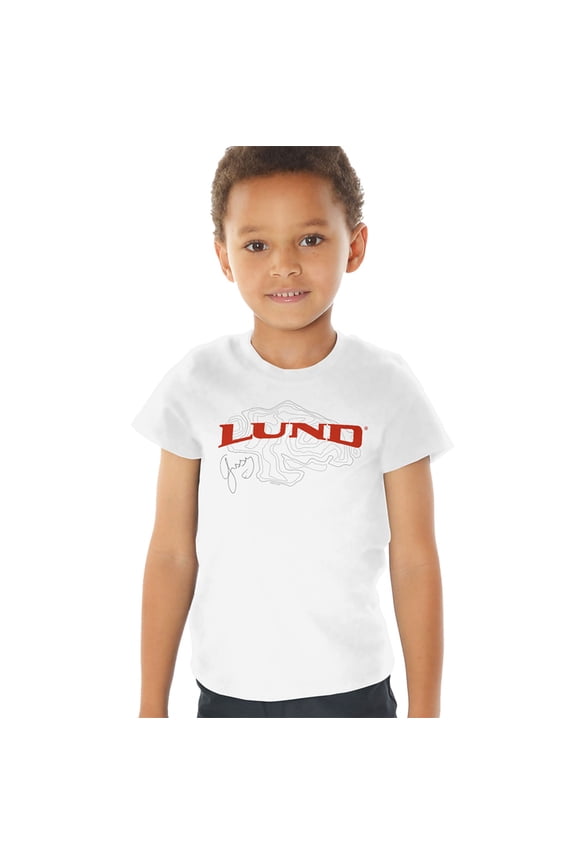 Lund Fish Finder Logo White Kids T Shirt (2) for Toddler Boys and Girls, White