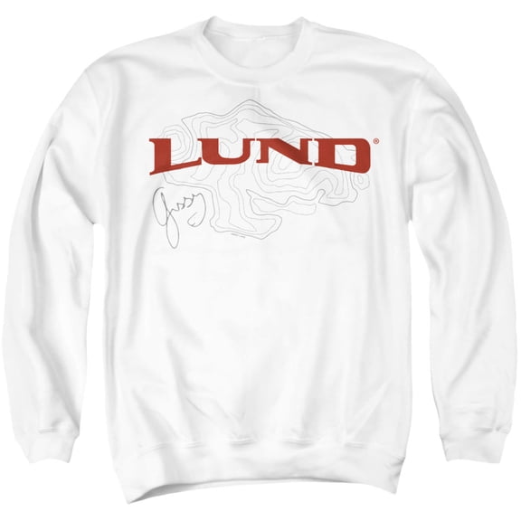 Lund Fish Finder Logo White Unisex Adult Crewneck Sweatshirt, White, 4X-Large