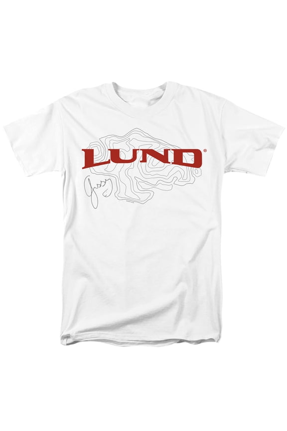 Lund Fish Finder Logo White Unisex Adult T Shirt, White, 3X-Large