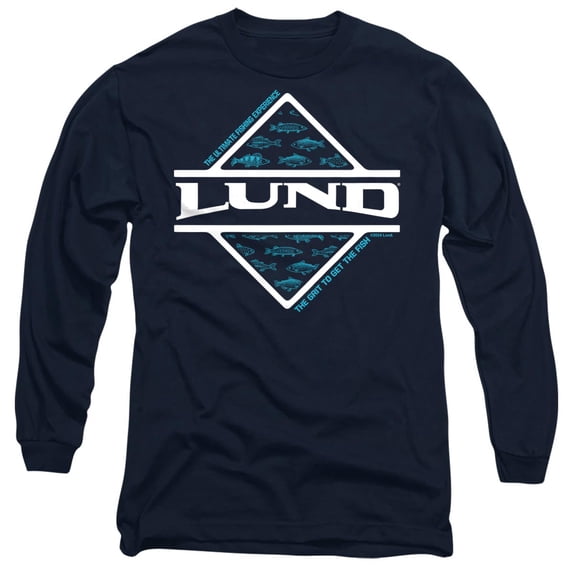 Lund In the Water Unisex Adult Long-Sleeve T Shirt, Navy, Large