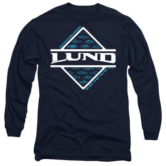 Lund In the Water Unisex Adult Long-Sleeve T Shirt, Navy, Small