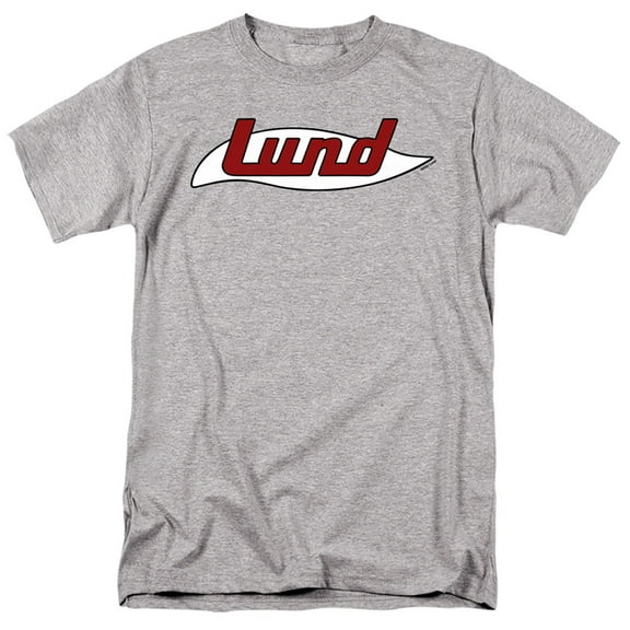 Lund Retro Logo Unisex Adult T Shirt, Athletic Heather, X-Large