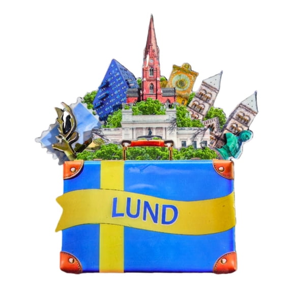 Lund Sweden 3D Fridge Magnet Souvenir Gift,Wood Handmade Lund Refrigerator Magnet Home Decoration Collection