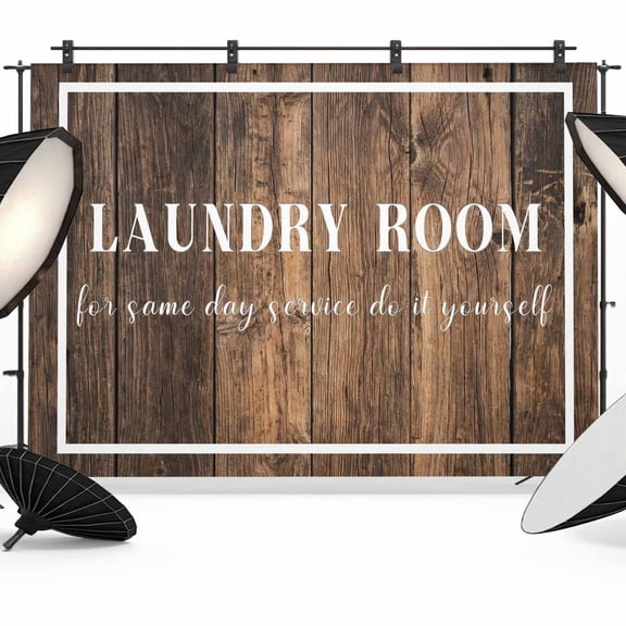 Lundary Room Photography Backdrop 7x5FT, Vintage Brown Wood Grain White Border Photo Backdrops, Background for Photography Studio Photo Studio Background, Back Drop for Photoshoot