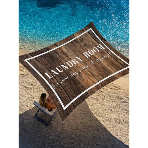 Lundary Room Sun Shade Sail 12' x 16', Vintage Brown Wood Grain White Border Rectangle Outdoor Sunshade Canopy, Waterproof UV Block Patio Covers for Garden Yard Beach