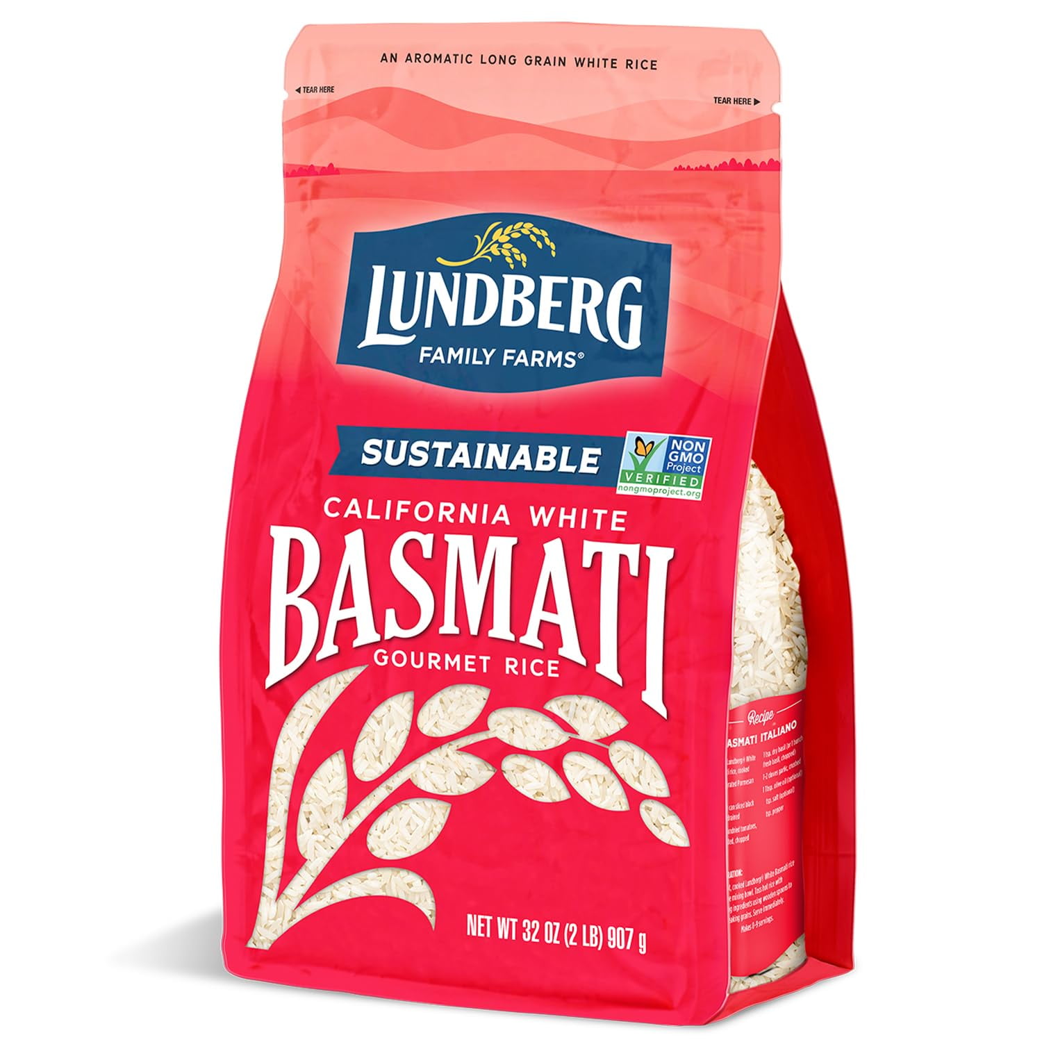 Lundberg Basmati Rice, Long Grain White Rice NonSticky, Fluffy, Nutty, Aromatic Rice, Vegan