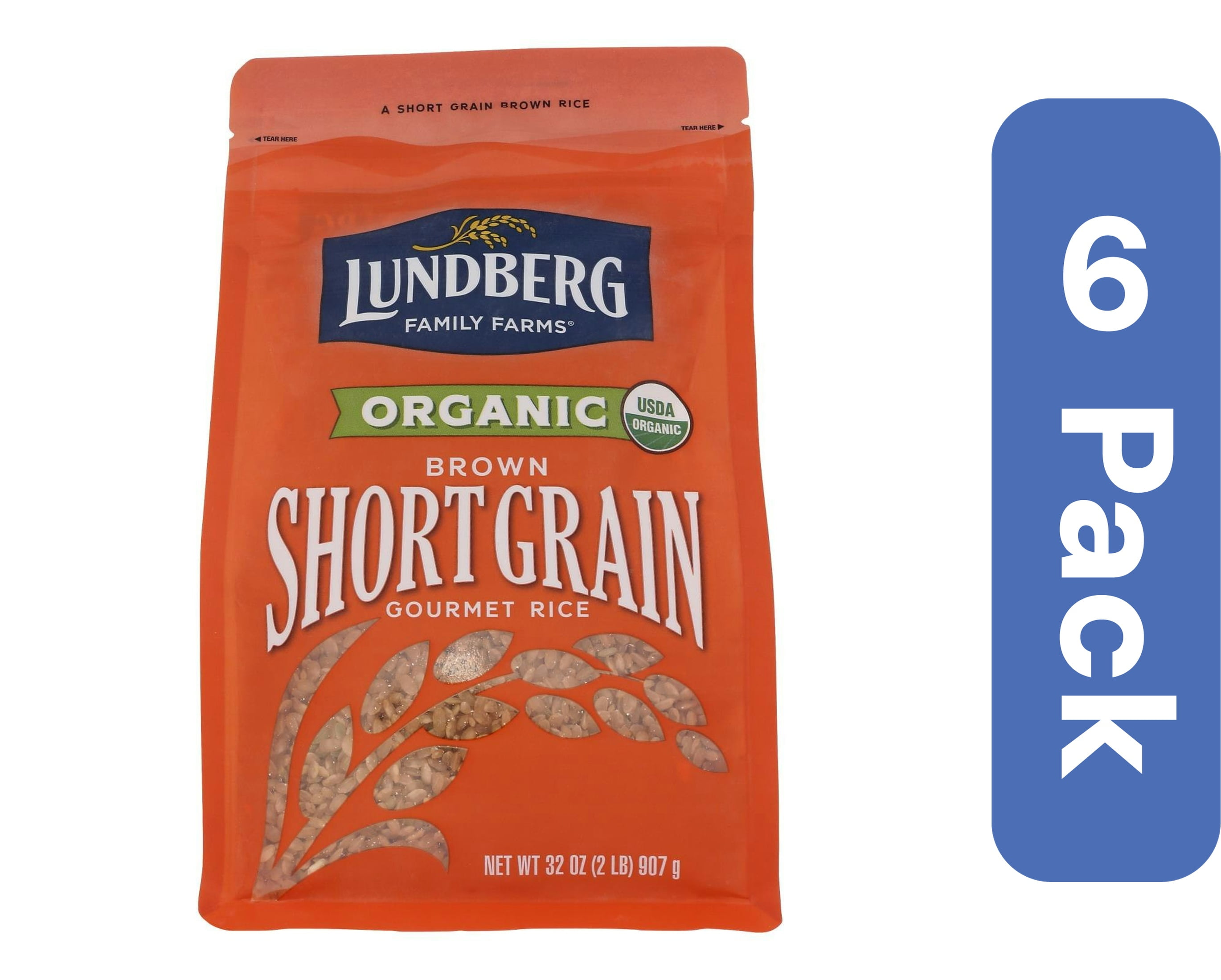 Lundberg Brown Short Grain Organic Rice 32 oz (Pack Of 6)