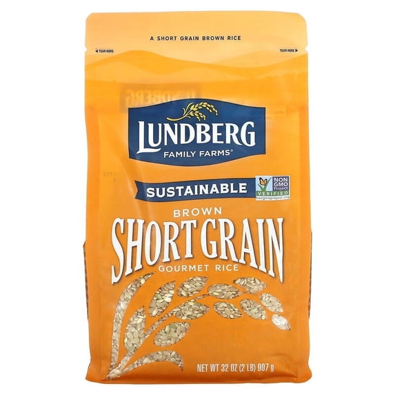 Lundberg, Brown Short Grain Rice, 2 lbs Pack of 2