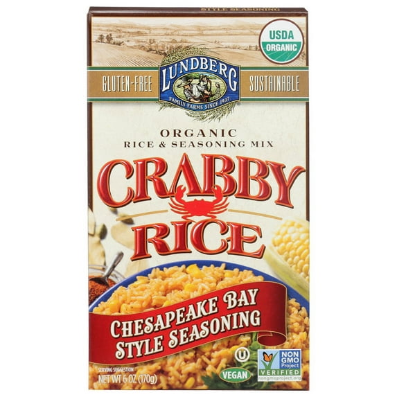 Lundberg Family Farms Crabby Rice Chesapeake Bay Style Rice & Seasoning Mix, 6 Oz