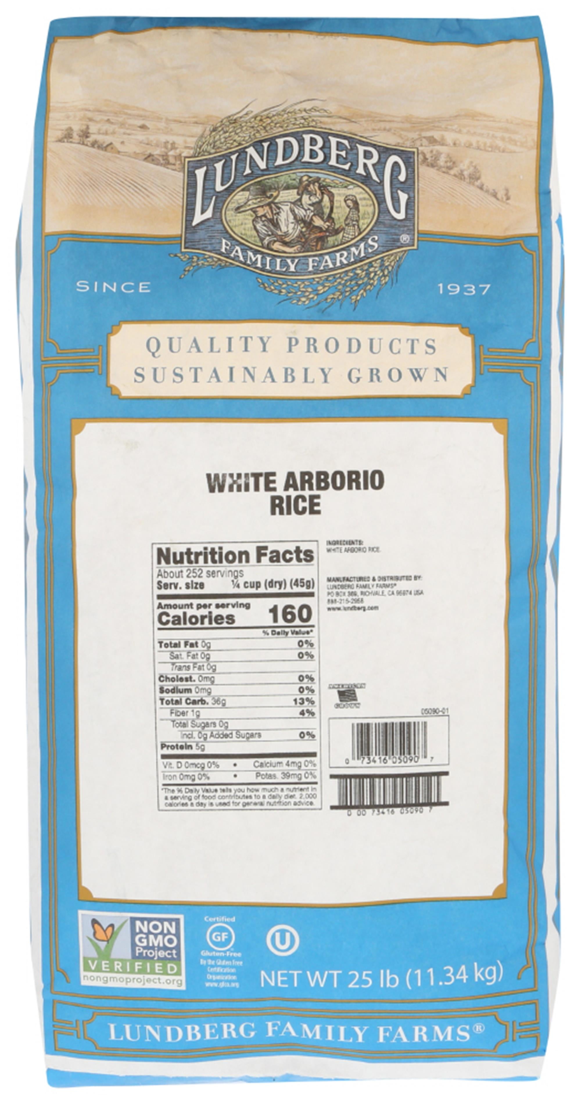 Lundberg Family Farms EcoFarmed White Arborio Rice, 25 Lb