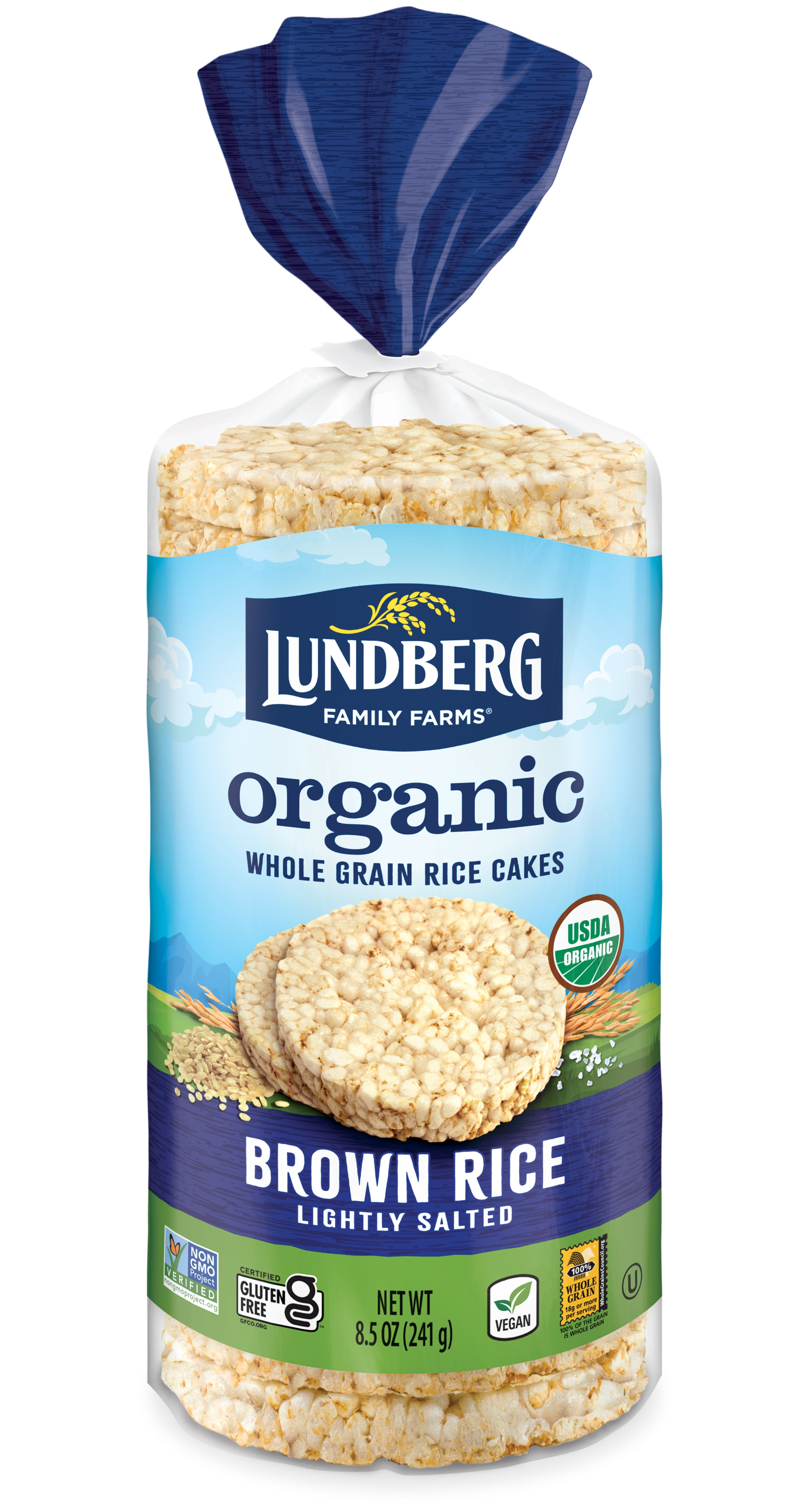 Lundberg Family Farms Lightly Salted Organic Brown Rice Cakes, Vegan, Gluten Free, 8.5 Ounces