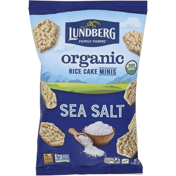 Lundberg Family Farms OG MINI RICE CAKES SEA SALT, 5 oz Pack Of 6