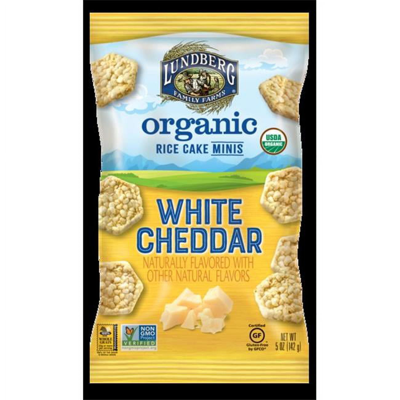 Lundberg Family Farms OG MINI RICE CAKES WHITE CHEDDAR, 5 oz
