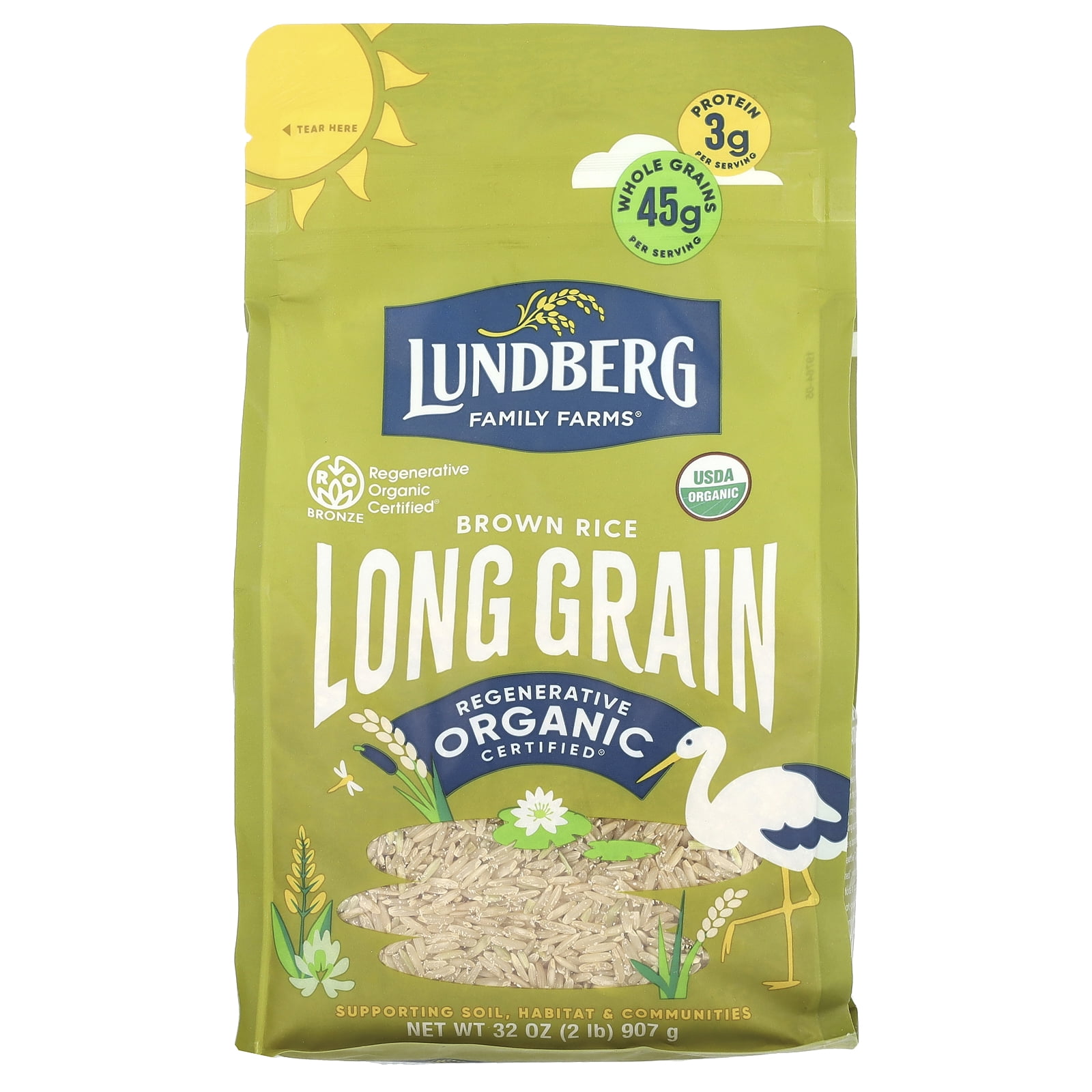 Lundberg Family Farms Organic Long Grain Brown Rice - 6 ct