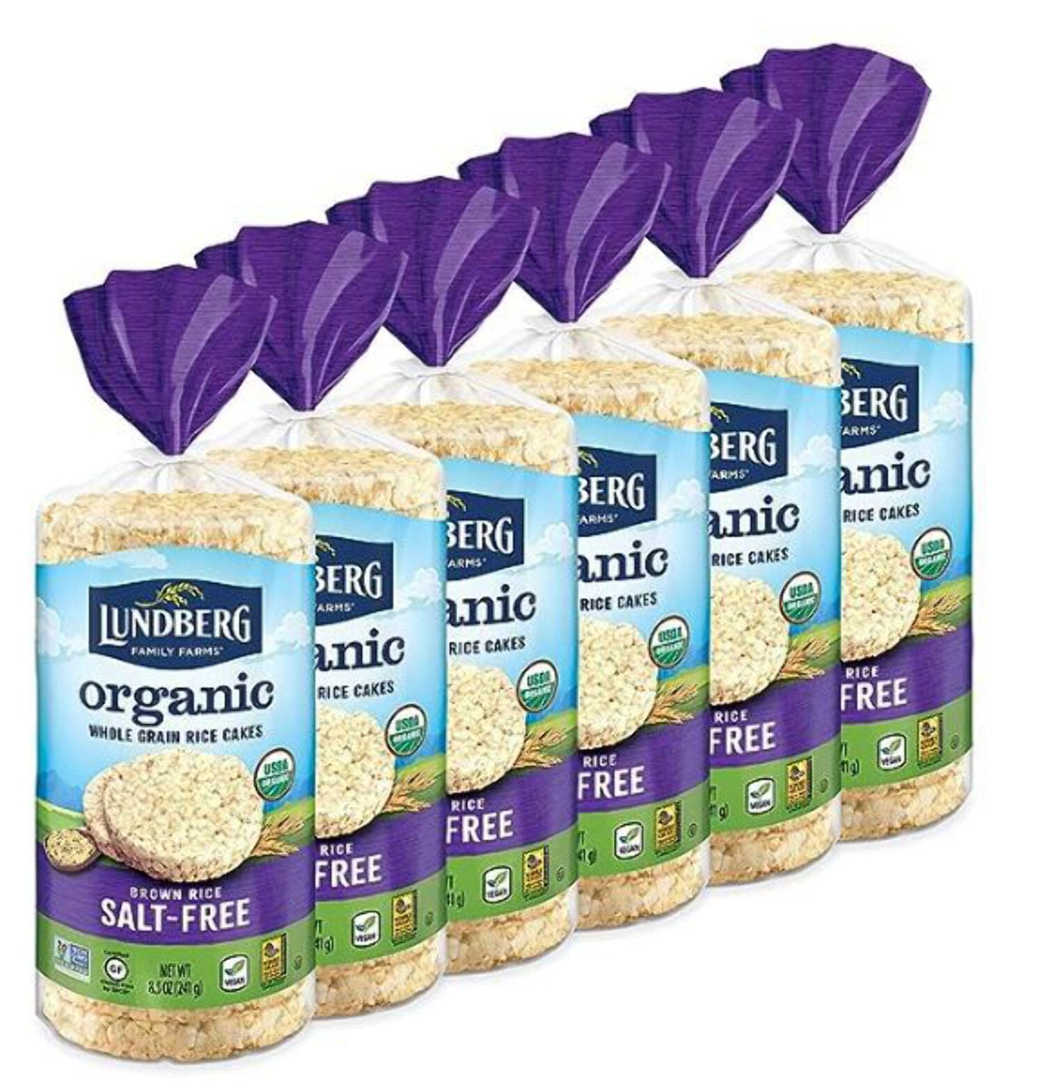 Lundberg Family Farms Organic Brown Rice Cakes SaltFree 6 ct