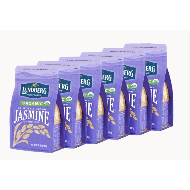 Lundberg Family Farms Organic California Brown Jasmine Rice, 32oz (6