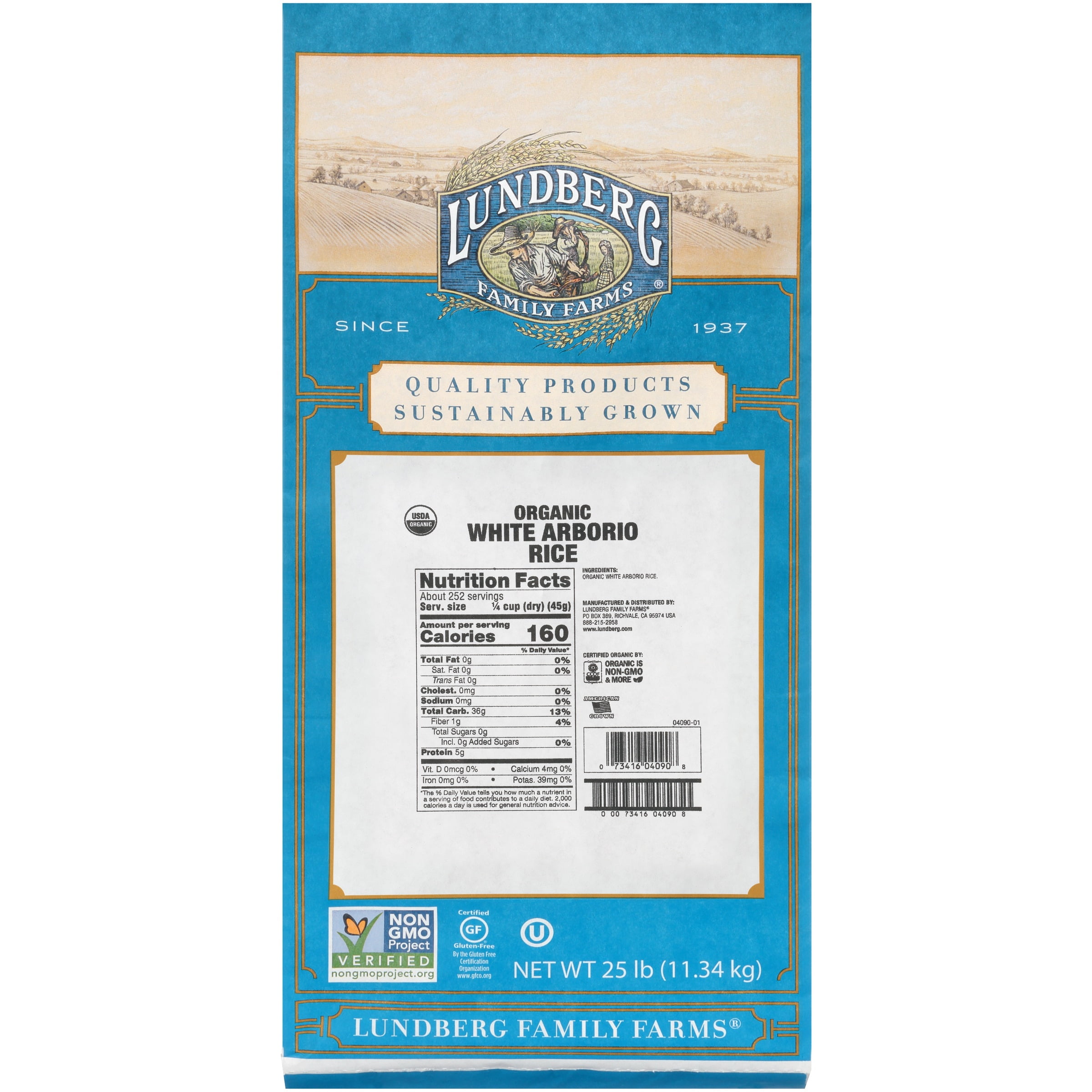 LundbergÂ® Organic White Arborio 25 lb. Bag