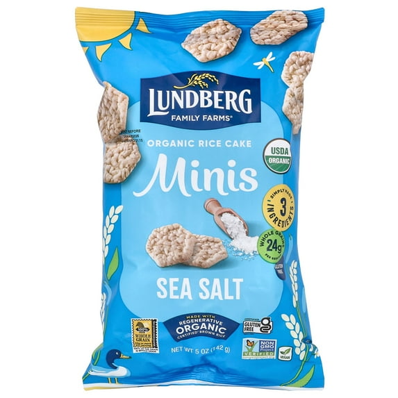 Lundberg Family Farms OG MINI RICE CAKES SEA SALT, 5 oz