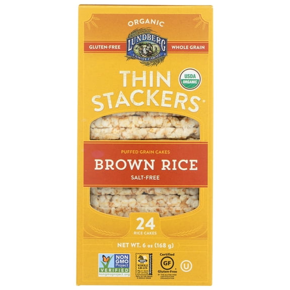Lundberg Family Farms Organic Salt-Free Thin Brown Rice Cakes 6 oz