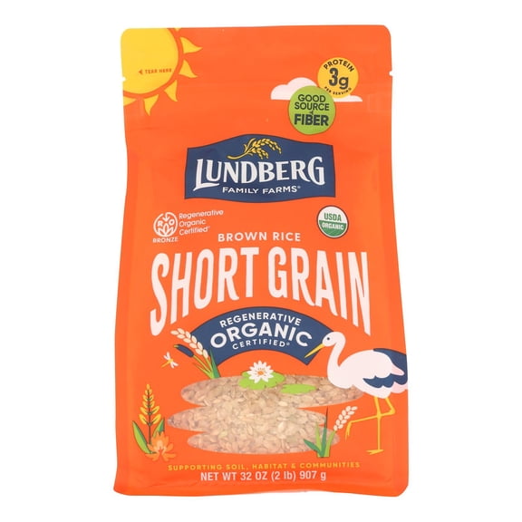Lundberg Family Farms Organic Short Grain Brown Rice - Case of 6 - 2 lb.