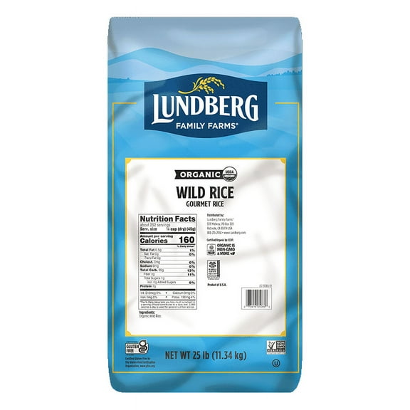 Lundberg Family Farms, Organic Wild Rice, 25 lb Bag