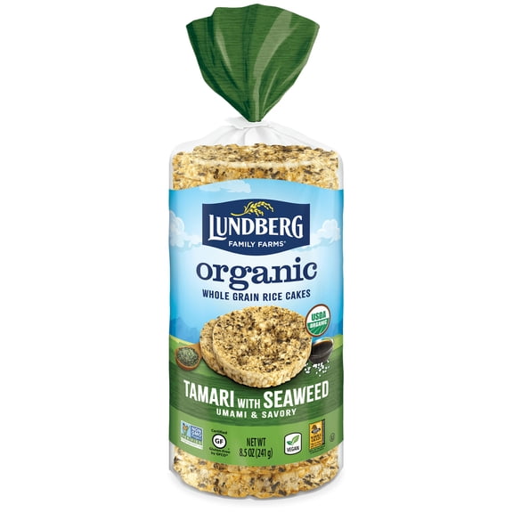 Lundberg Family Farms Organic Tamari With Seaweed Rice Cakes - 6 ct