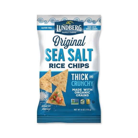 Lundberg Family Farms Sea Salt Rice Chips, Made with Organic Ingredients, Gluten-Free, 6oz