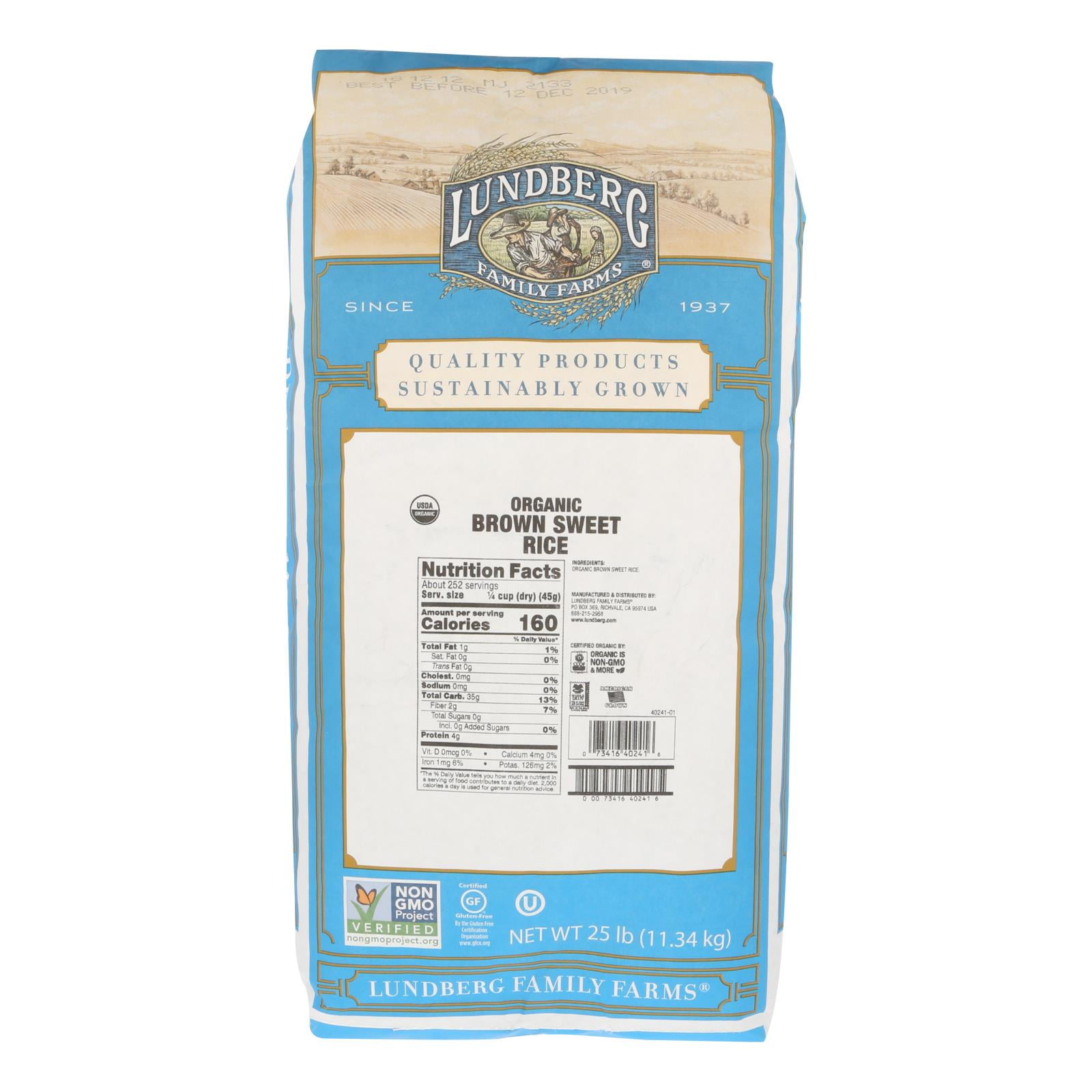 Lundberg Farms  Lundberg Farms Sweet Rice -1x25lb