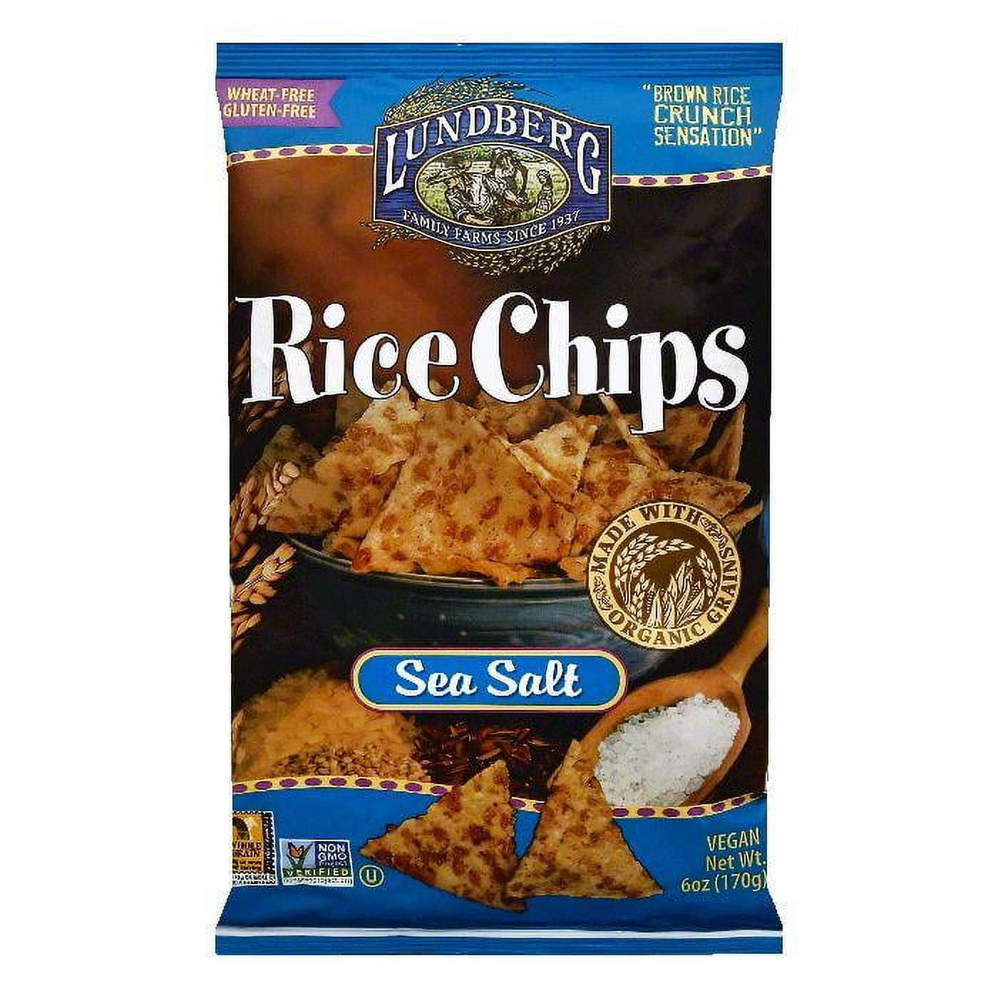 Lundberg Gluten Free Rice Chips Original Sea Salt, 6 OZ (Pack of 12