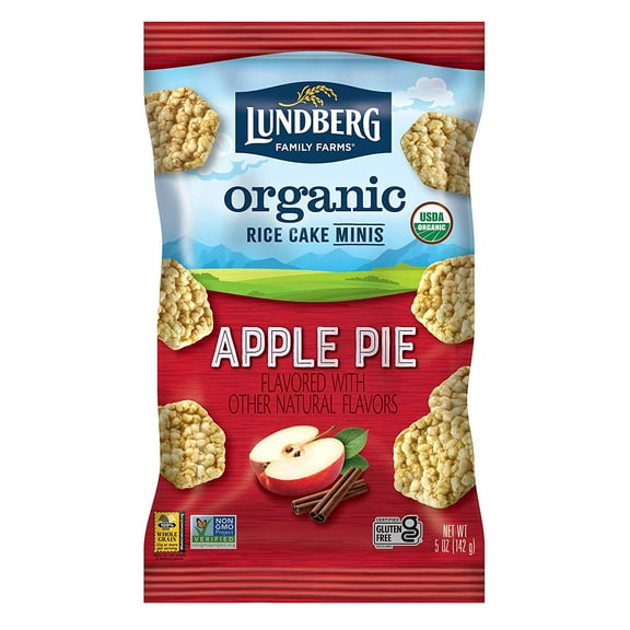 Lundberg Mini Rice Cakes, Apple Pie, Organic - 6 x 5 oz